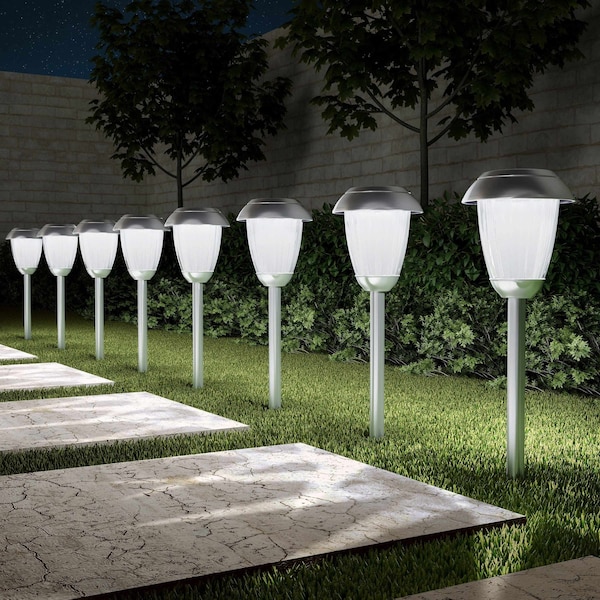 Pure Garden Outdoor Solar Lights, Gunmetal, 8PK 50-LG1059 - main